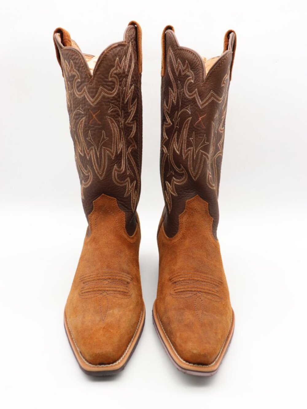 Twisted X Brown Suede Leather Western Boots Women's Size 8.5 B Cowgirl Pull On - Picture 2 of 9
